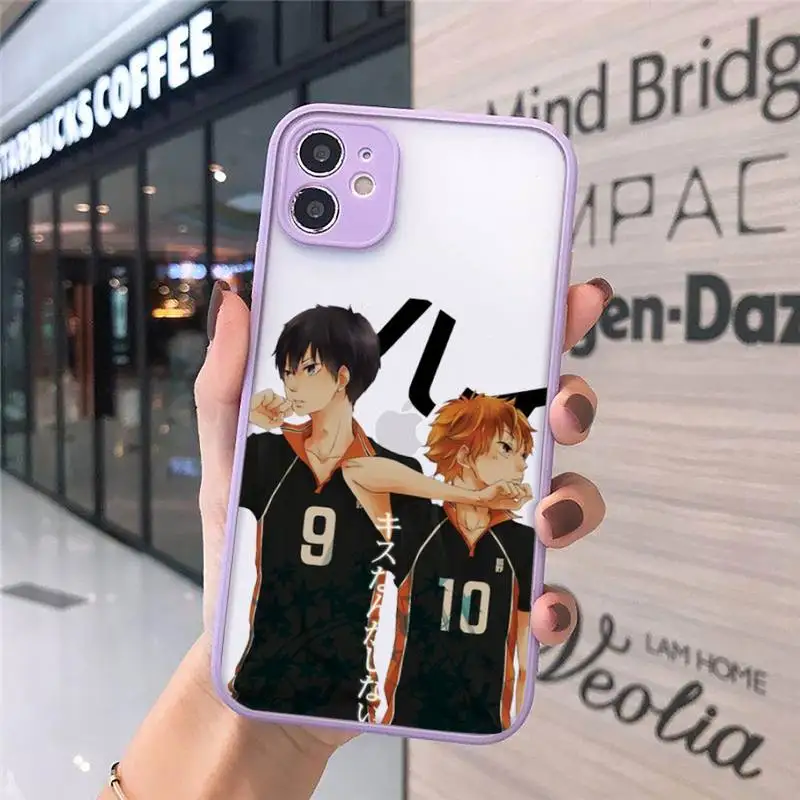 

GYKZ Cute Japan Anime Oya Haikyuu Clear Phone Cases matte transparent For iphone 7 8 11 12 plus mini x xs xr pro max cover