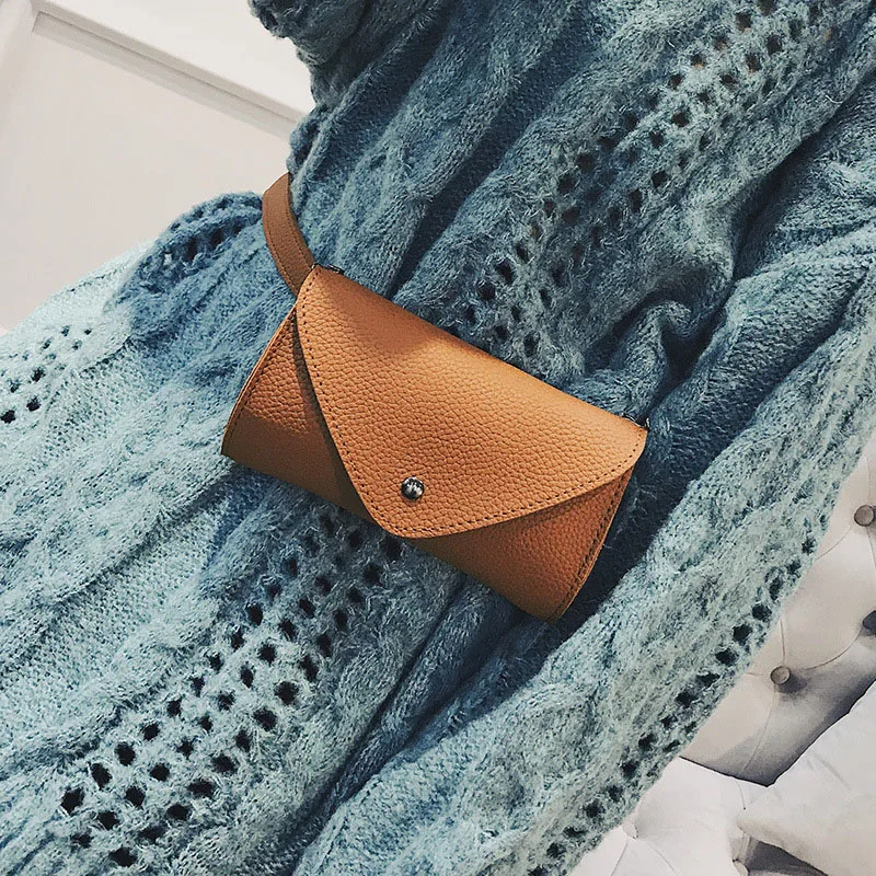 Ретро Мини поясная сумка для женщин личи PU маленькая металлическая Пряжка