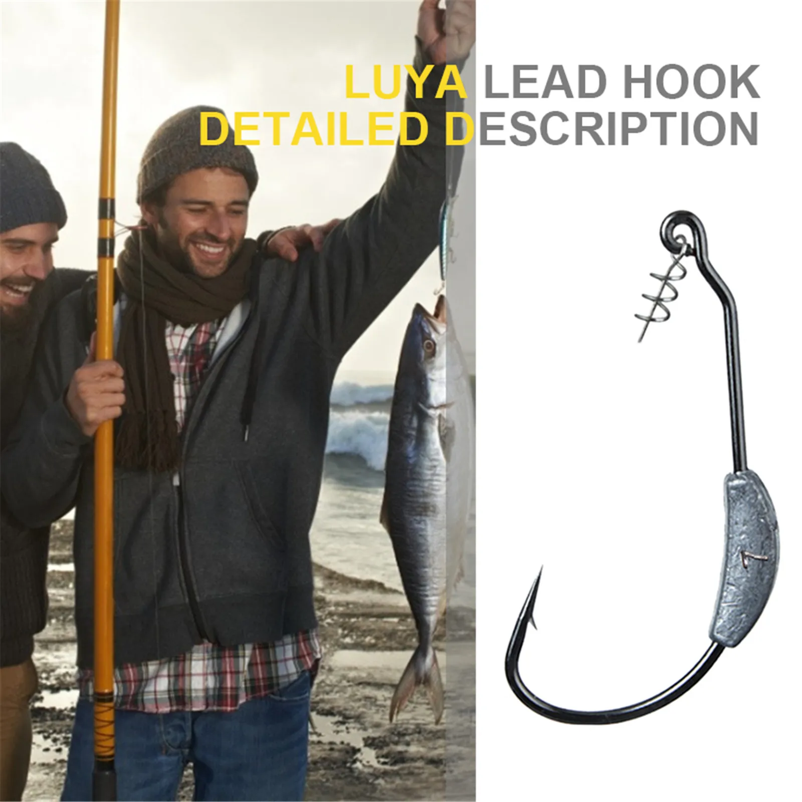 

Fishhooks Weighted Swimming Hook Clamp Head With Twist Lock Soft Plastic Worm Fishing Hook 5g 7g 6pcs/pack