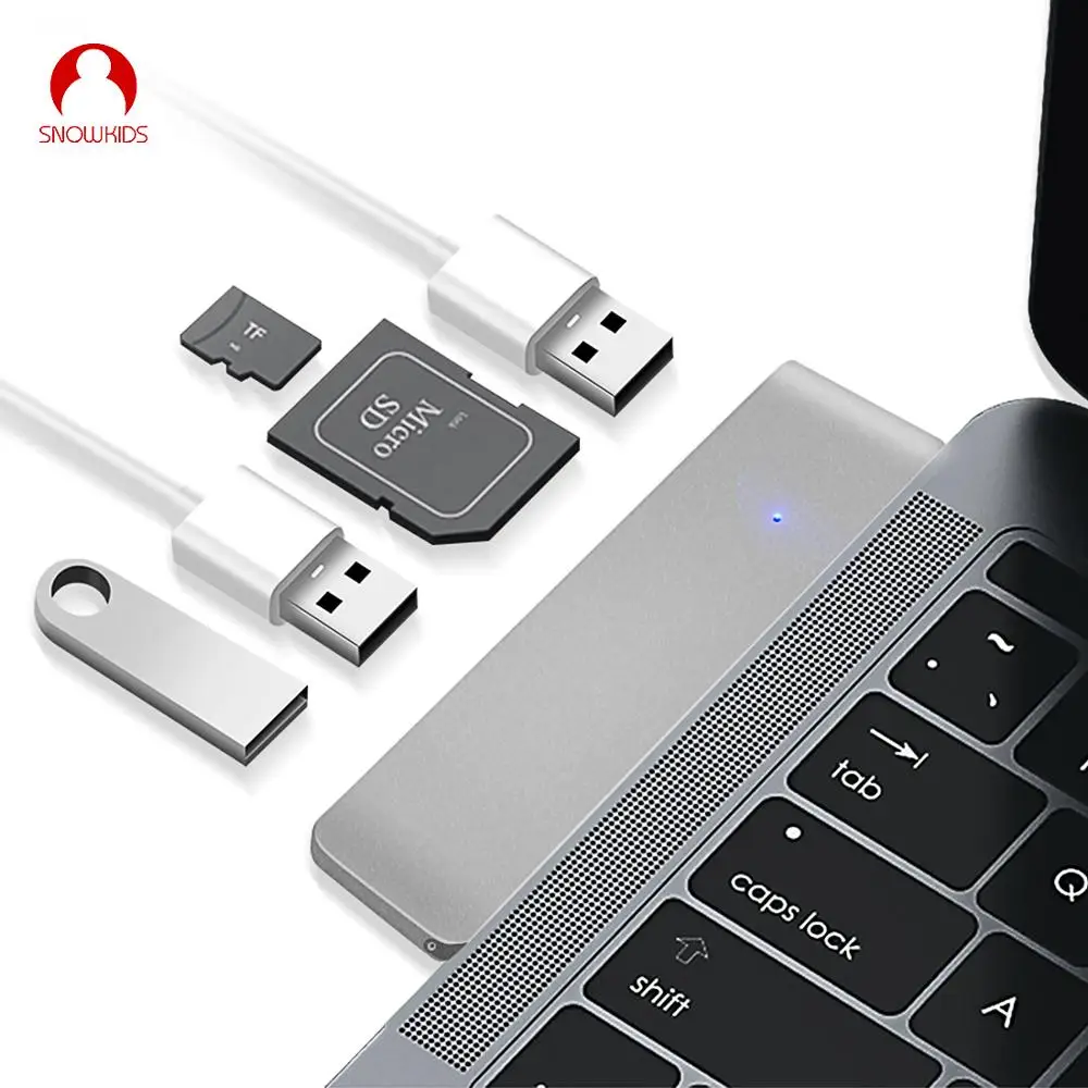 Snowkids USB C концентратор PD зарядное устройство для чтения карт памяти разветвитель