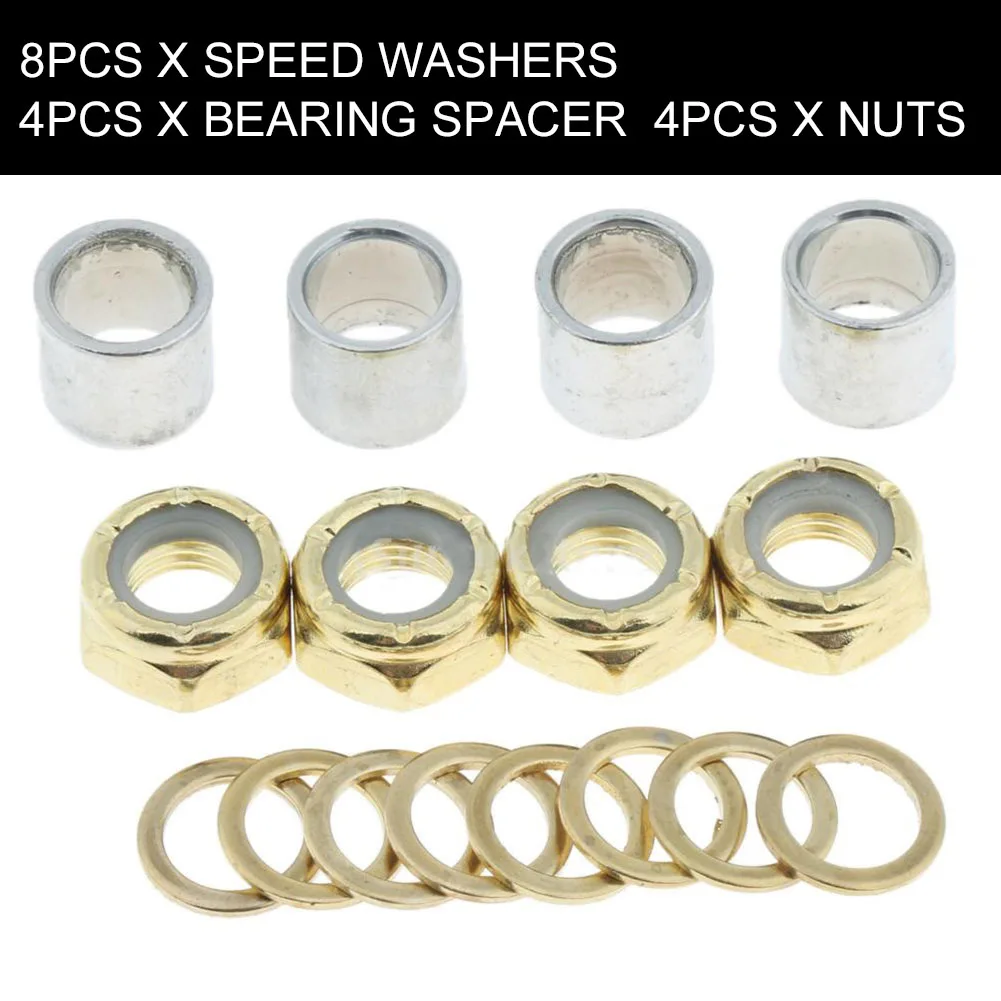 

16pcs Rebuilding Maintenance Standard Sleeve Speed Washers Socket Aluminum Alloy Bearing Spacer Repair Skateboard Hardware Set