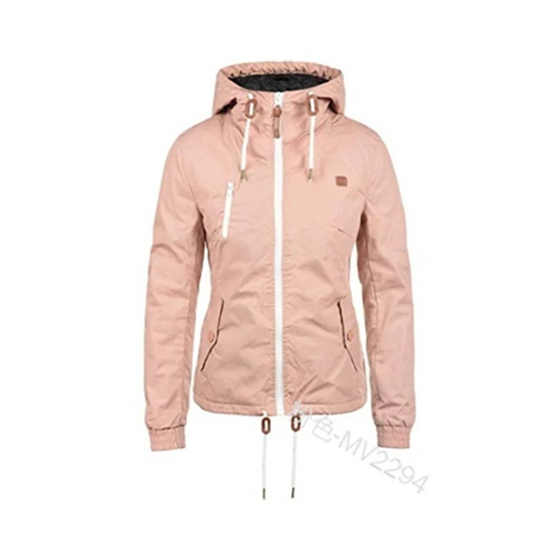 

Mandylandy Women's Hooded Jackets Spring Causal Windbreaker Coats Hoodies Zipper Jacket Sports Running Sweatshirt Plus Size