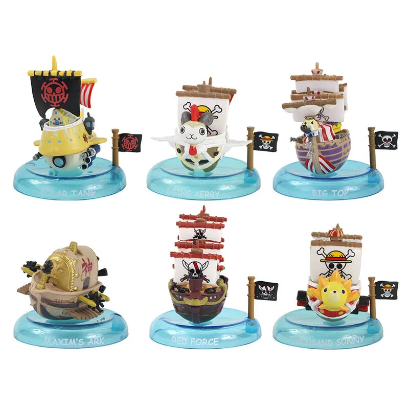 

6pcs/set Pirate Ship Figure Toys Anime Pirate Boat Thousand Sunny Going Merry PVC Model Dolls