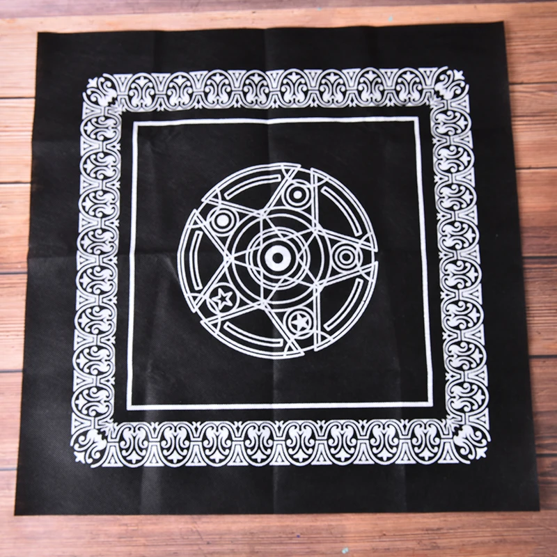

New 2pcs Playing Game Random Color Soft Tablecloth Square Tapestry Pentagram For Tarot Cards