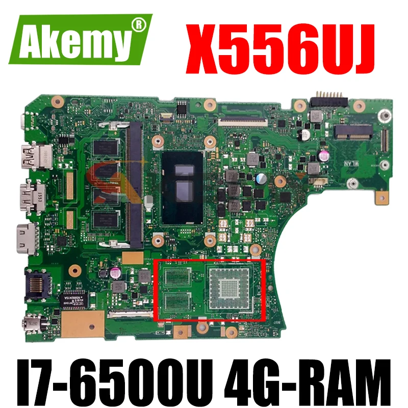 

Akemy X556UJ материнская плата для ноутбука ASUS VivoBook X556UA X556UAM X556UV оригинальная материнская плата 4G-RAM I7-6500U