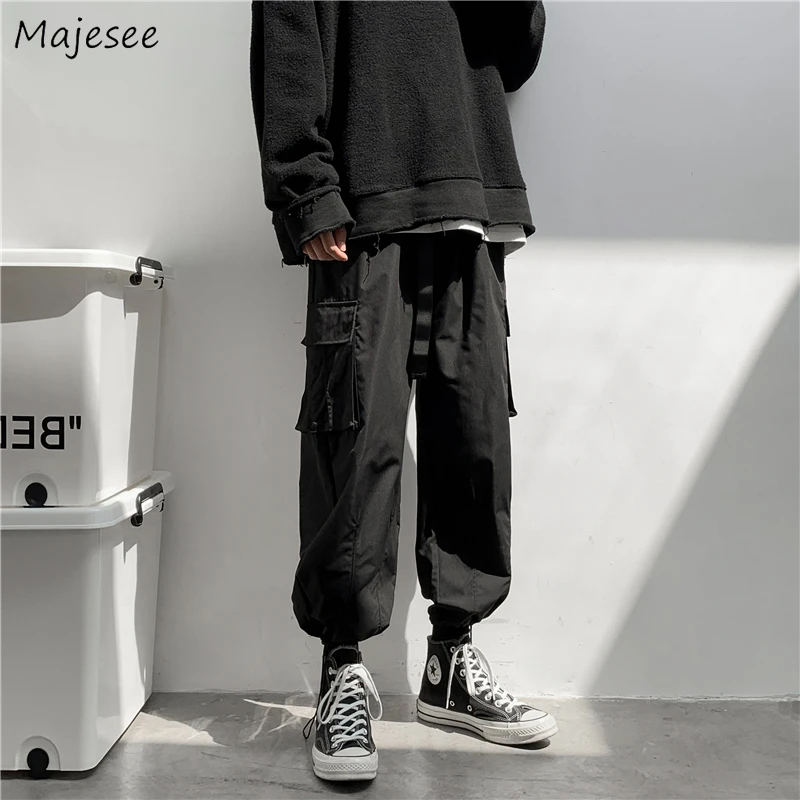 

Повседневные брюки мужские брюки-карго штаны-шаровары размера плюс S-3XL на эластичном поясе длиной до щиколотки с регулируемым подолом в Кор...