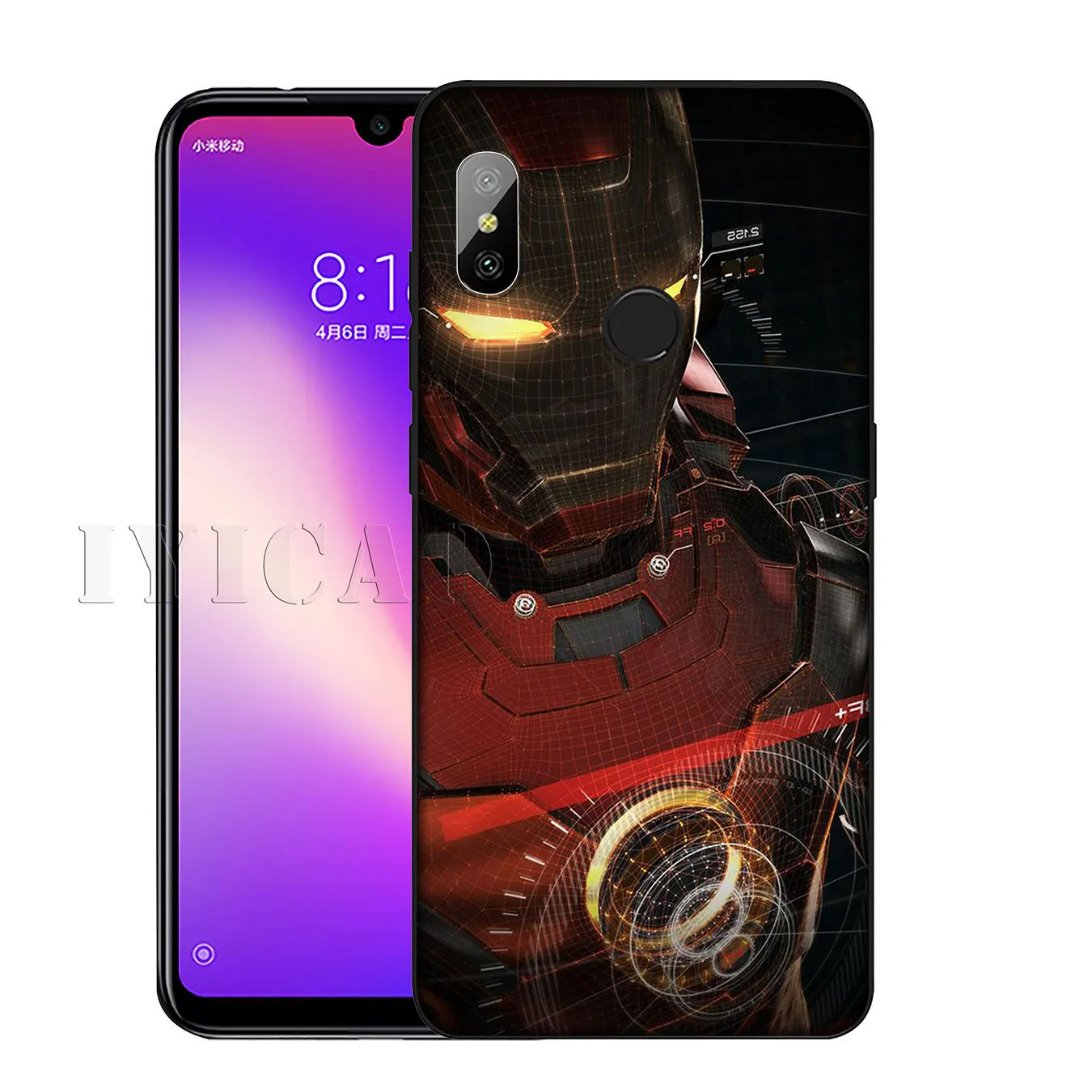 IYICAO Marvel Iron man Soft Silicone Phone Case for Xiaomi Redmi K30 K20 8A 7A 6A 5A S2 GO Note 8 8T 7 5 6 Pro Black Cover |