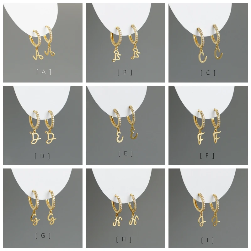 

ROXI Personality 26 Letters Earrings For Women Ear Piercing Hoop Earrings Silver 925 Jewelry Earrings Pendientes Holiday Gifts