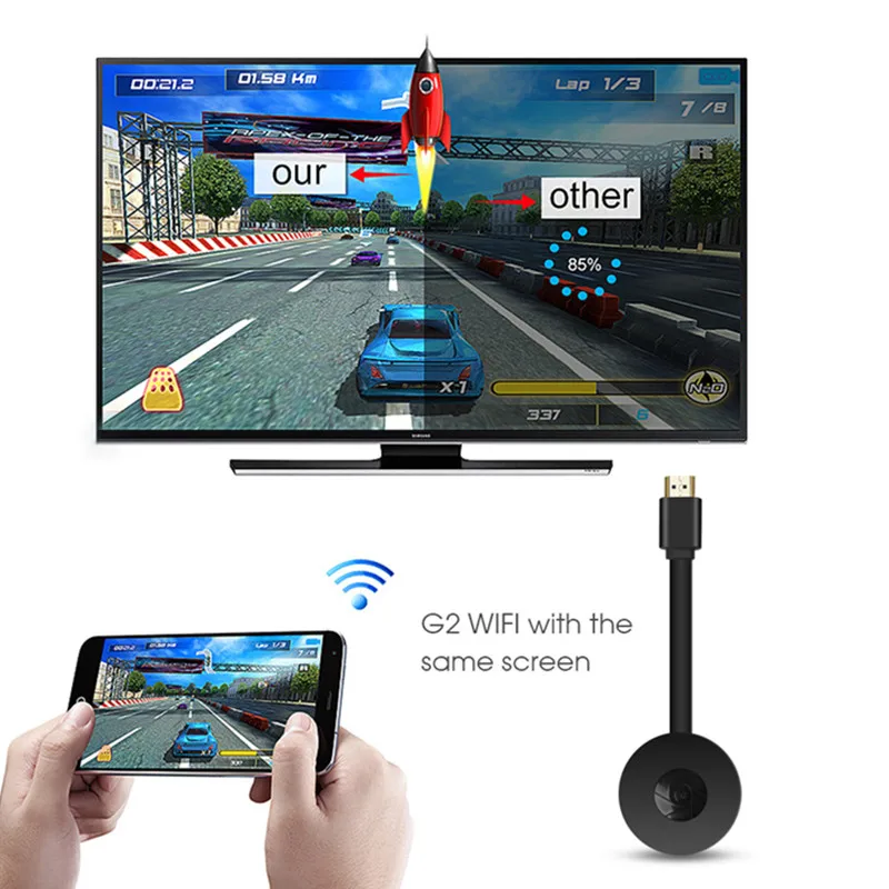 

Беспроводной Wi-Fi адаптер для MiraScreen G2 1080P, приемник видеоадаптера Crome Cast HDMI