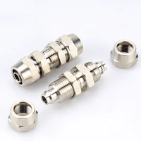 twist fit 46810121416mm od smc lock female type bulkhead copper nickel plating push in connector quick release air fitting