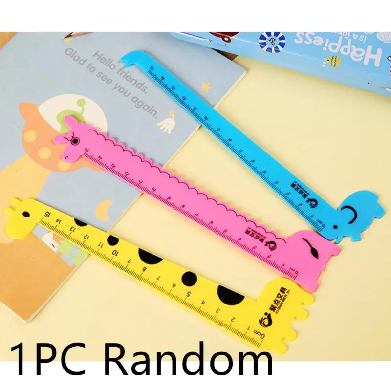 

15cm Children's Scale Cute Animal Shape Painting Drawing Creative And Practical Office Children's Gift Stationery Random Color