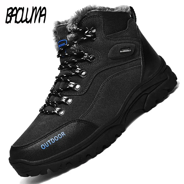 Зимние мужские ботинки Теплая мужская обувь из плюша Удобные зимние замши