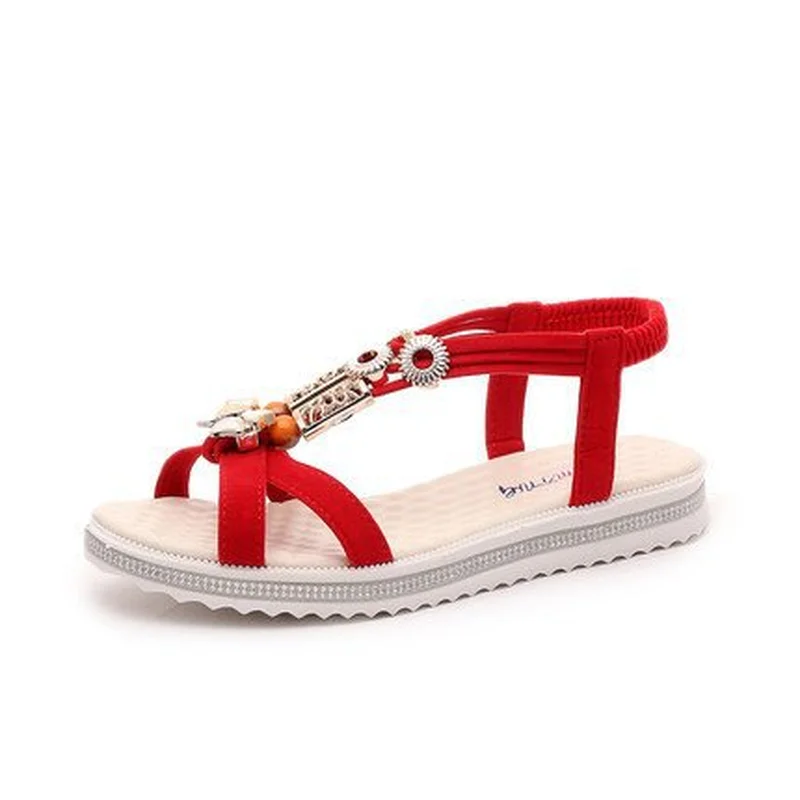 

2019 summer casual new solid color ladies sandals fashion flowers sandals women's shoes