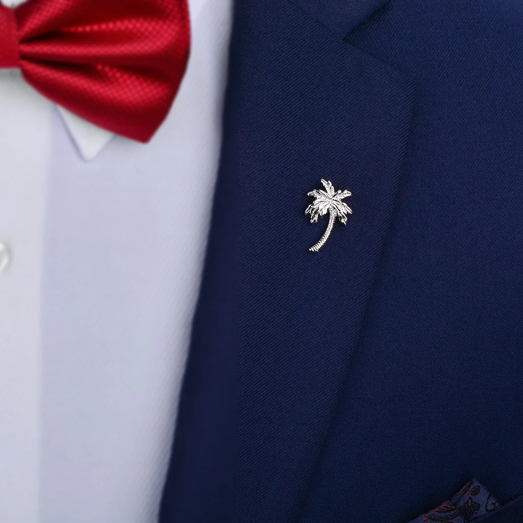 

SAVOYSHI Small Silver color Plant Brooch Pin Jewelry Men Jackets Badges Accessories Lapel Pin hijab Pin