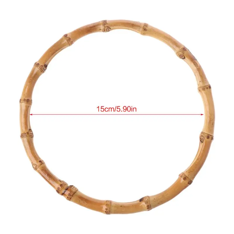 

1 x Round Bamboo Bag Handle for Handcrafted Handbag DIY Bags Accessories Good Quality 15x15cm