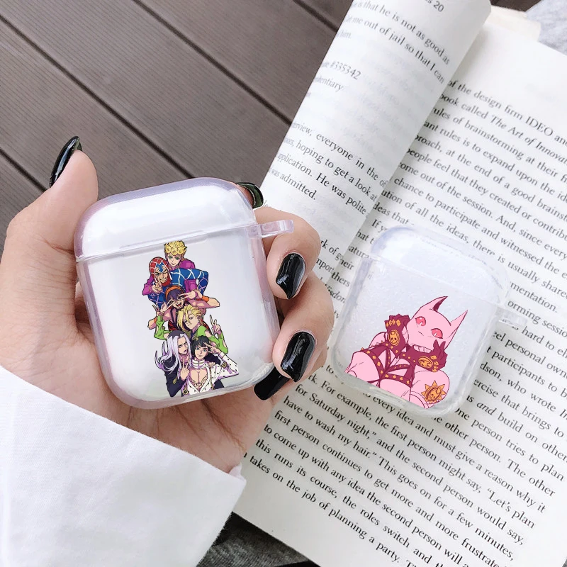 Мягкий чехол для Apple AirPods 1 2 с рисунком невероятных приключений аниме Bluetooth
