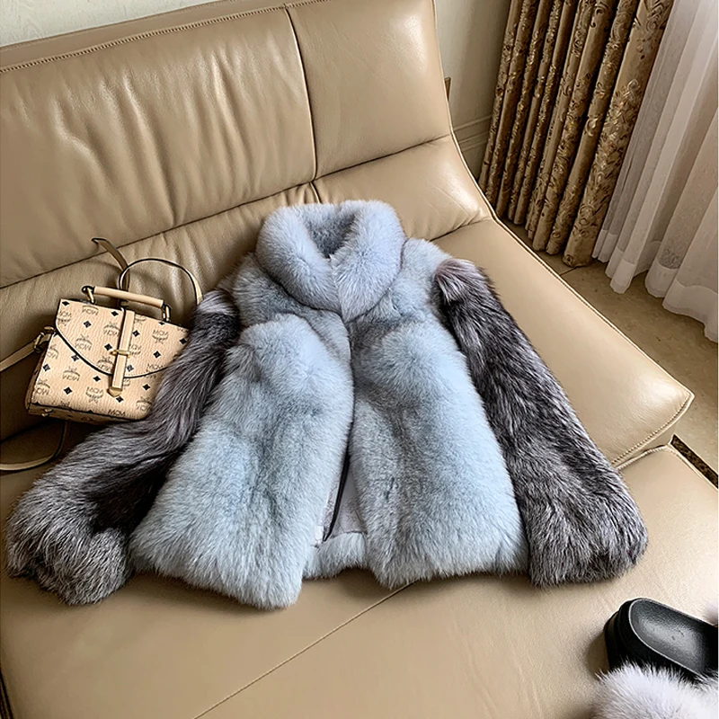 

collar mandarin ladies real women natural fox fur jacket