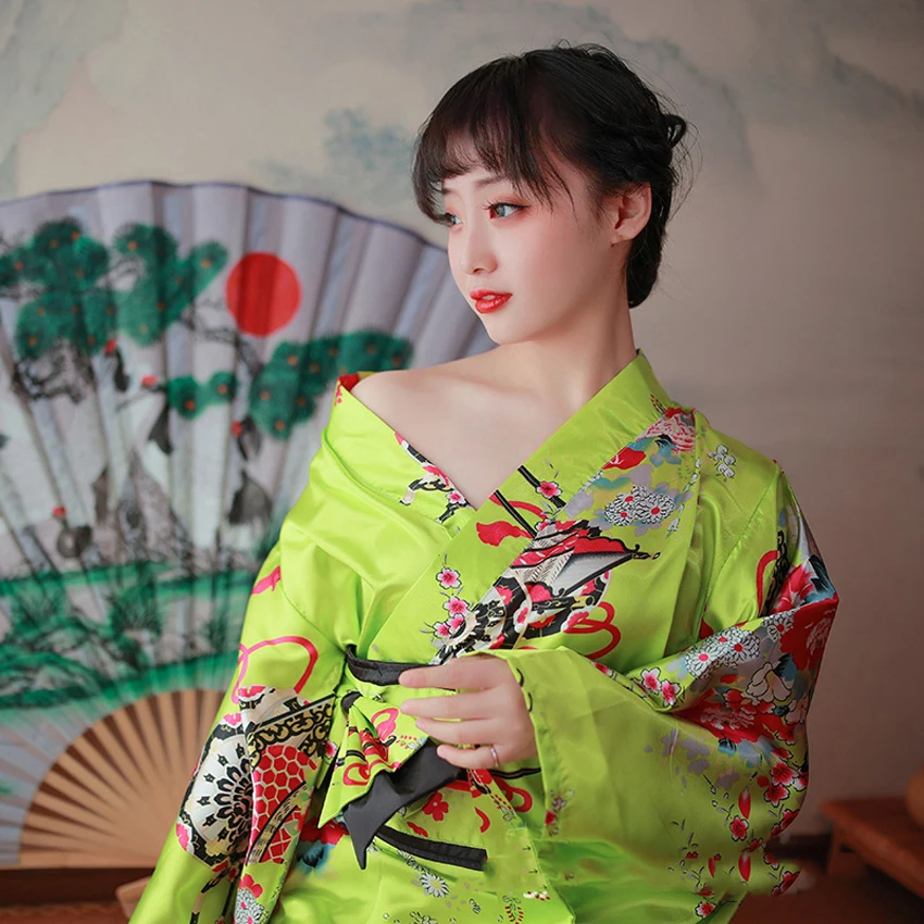 Модное кимоно в японском стиле для женщин пикантное вечернее платье длинное