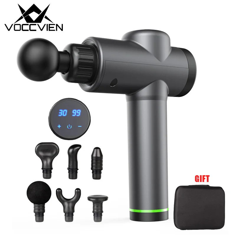 

VOCCVIEN Fascia Massage Gun Electric 30 Gears 6pcs Massage Heads Deep Tissue Massager Fitness Sports Ecercise Pain Relief Relex