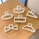 НОВЫЕ геометрические полые жемчужные заколки для волос для женщин, простые заколки для волос, модные заколки для волос, головной убор, аксессуары для волос