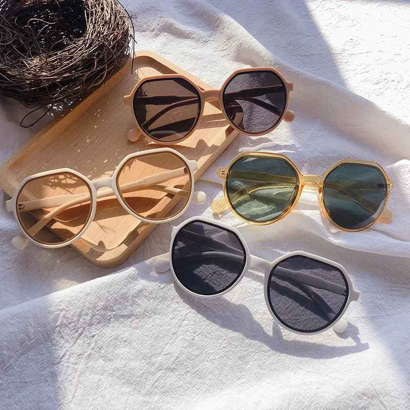 

2021 New Fashion Style All-match Trend Sunglasses Personalized Round Frame Sunglasses Ins Trend Candy Color Big Frame Sunglasses