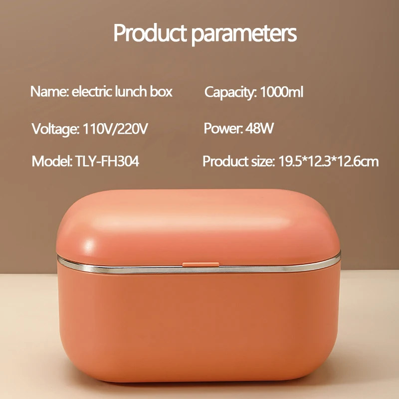 Fiambrera con calefacci&oacute;n el&eacute;ctrica de 110V/220V, contenedor calentador de almacenamiento de alimentos, vaporera port&aacute;til, Mini olla arrocera de grado alimenticio-5