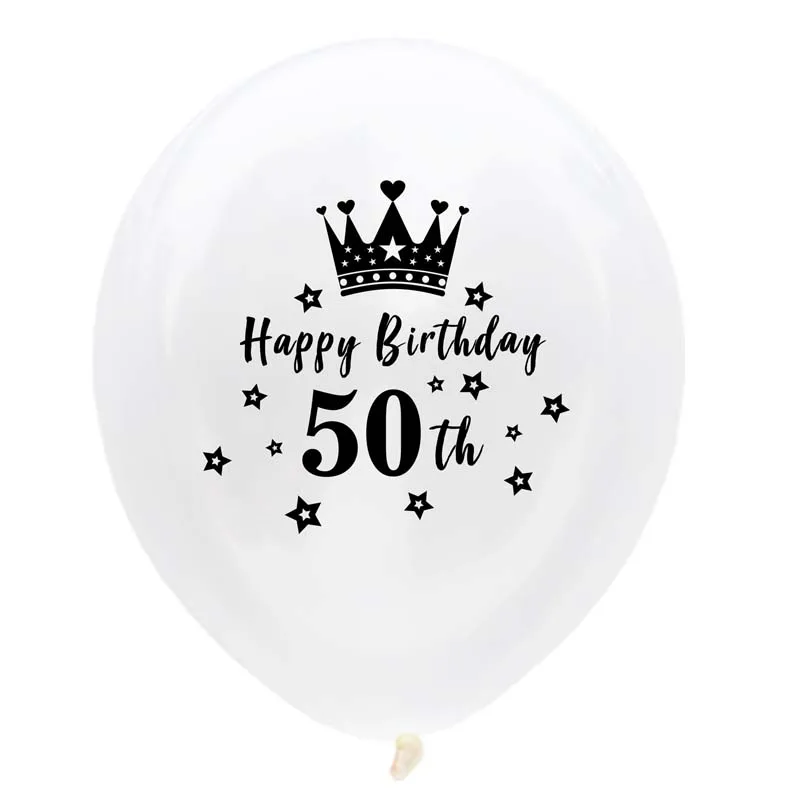 Happy 50th Birthday 10 шт. воздушные шары на день рождения 30, 40, 50, 60, 70, 80 лет, праздничные украшения для дня рождения, воздушные шары на день рождения для взрослых, вечерние шары - Цвет: Happy 50th Birthday