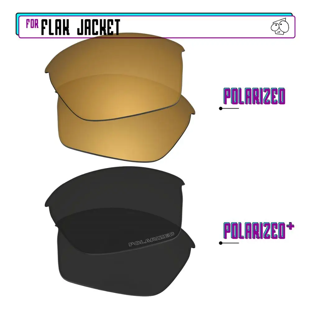 

Поляризованные Сменные линзы EZReplace для-Oakley Flak солнечные очки к куртке-BlackPPlus-GunmetalP