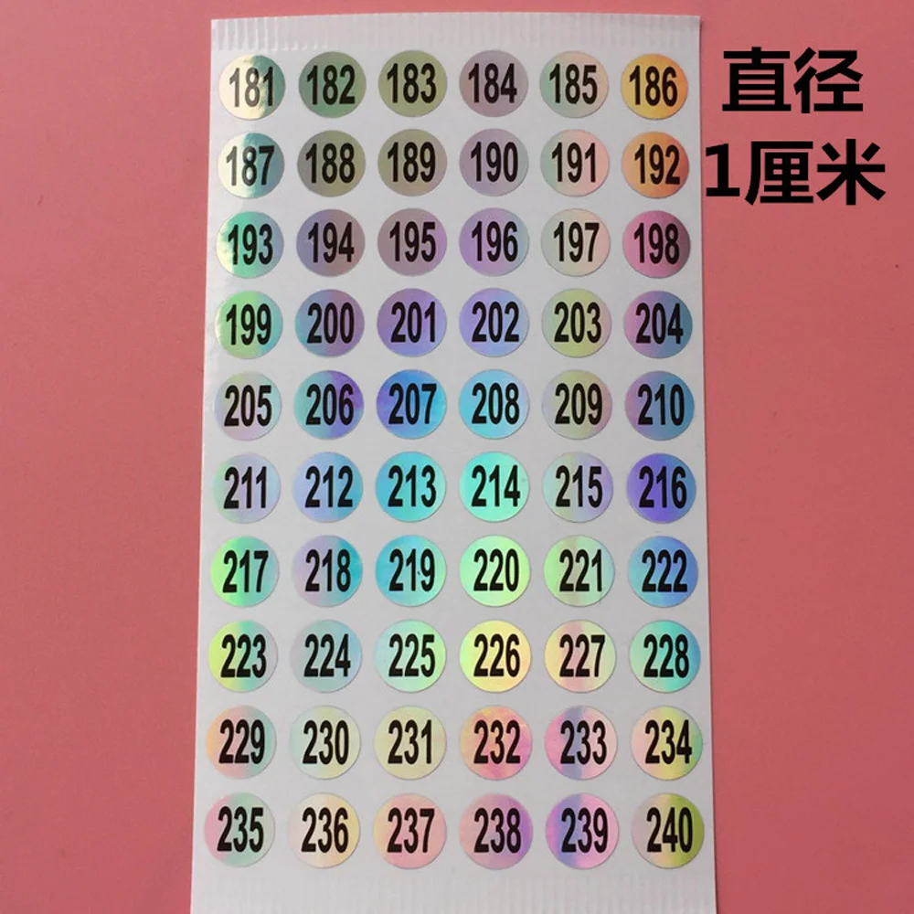 10 шт./лот водонепроницаемый 1-240 лазерный номер этикетка наклейка для DIY ремесло