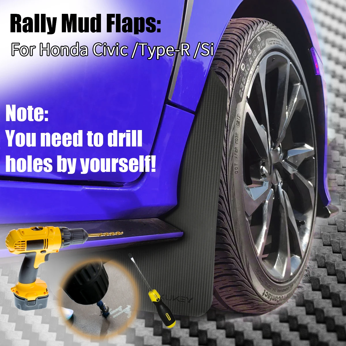 Rally Mud Flaps For Honda Civic Type R Type-R Type-S Mugen Si EK9 EP3 FD2 FN2 RR RC GT FK2 FK8 Mudflaps Splash Guards Mudguards |