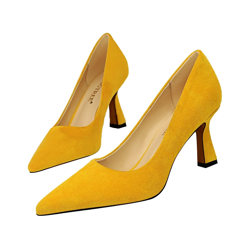 SLHJC Новинка весны дамские офисные туфли лодочки краткое 7 5 см высокая обувь на