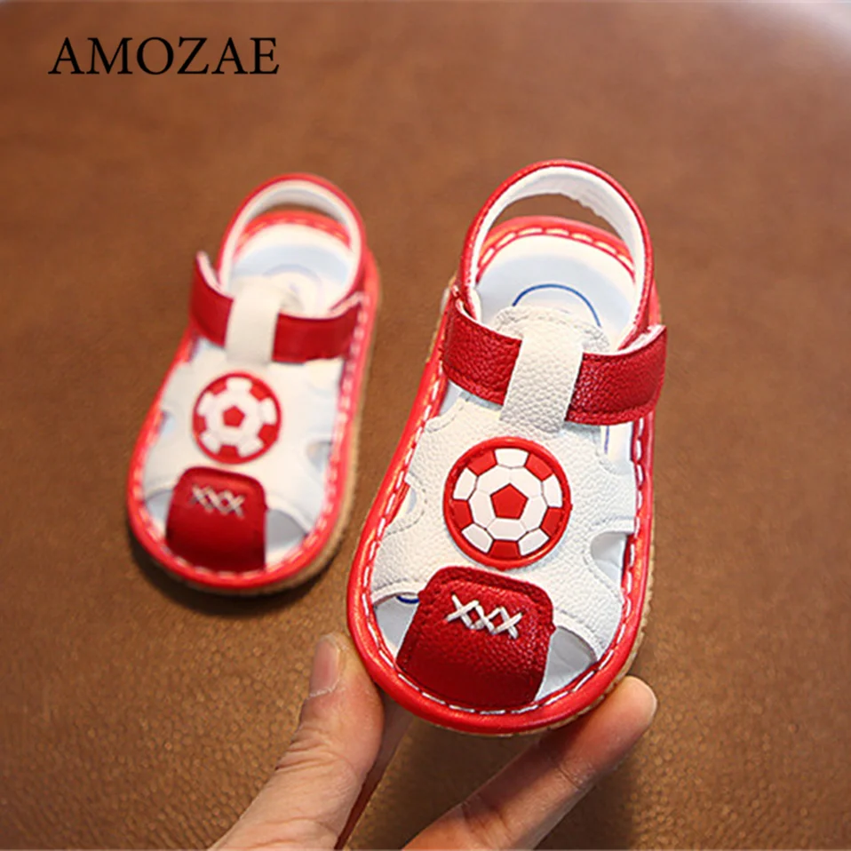 Летняя пляжная обувь из искусственной кожи для малышей милая с большим