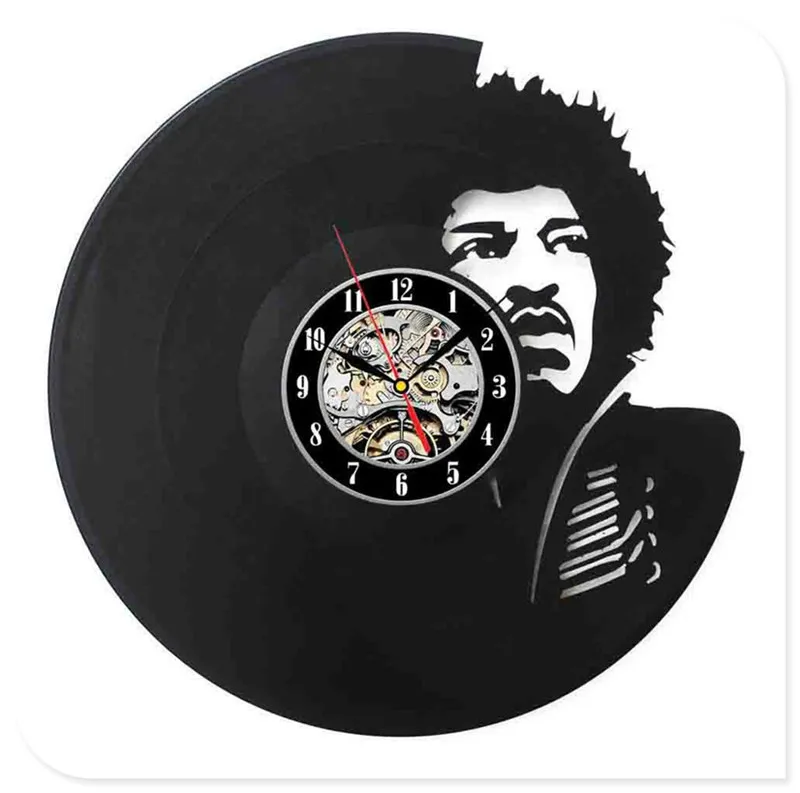 8 Jimi Hendrix 3D ручной работы художественное зеркало настенные часы виниловая запись наклейка для стены в виде часов домашний декор поддержка Прямая - Цвет: 8
