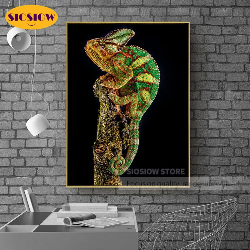 SIOSIOW Алмазная вышивка животные 5d алмазная живопись картина-хамелеон полный