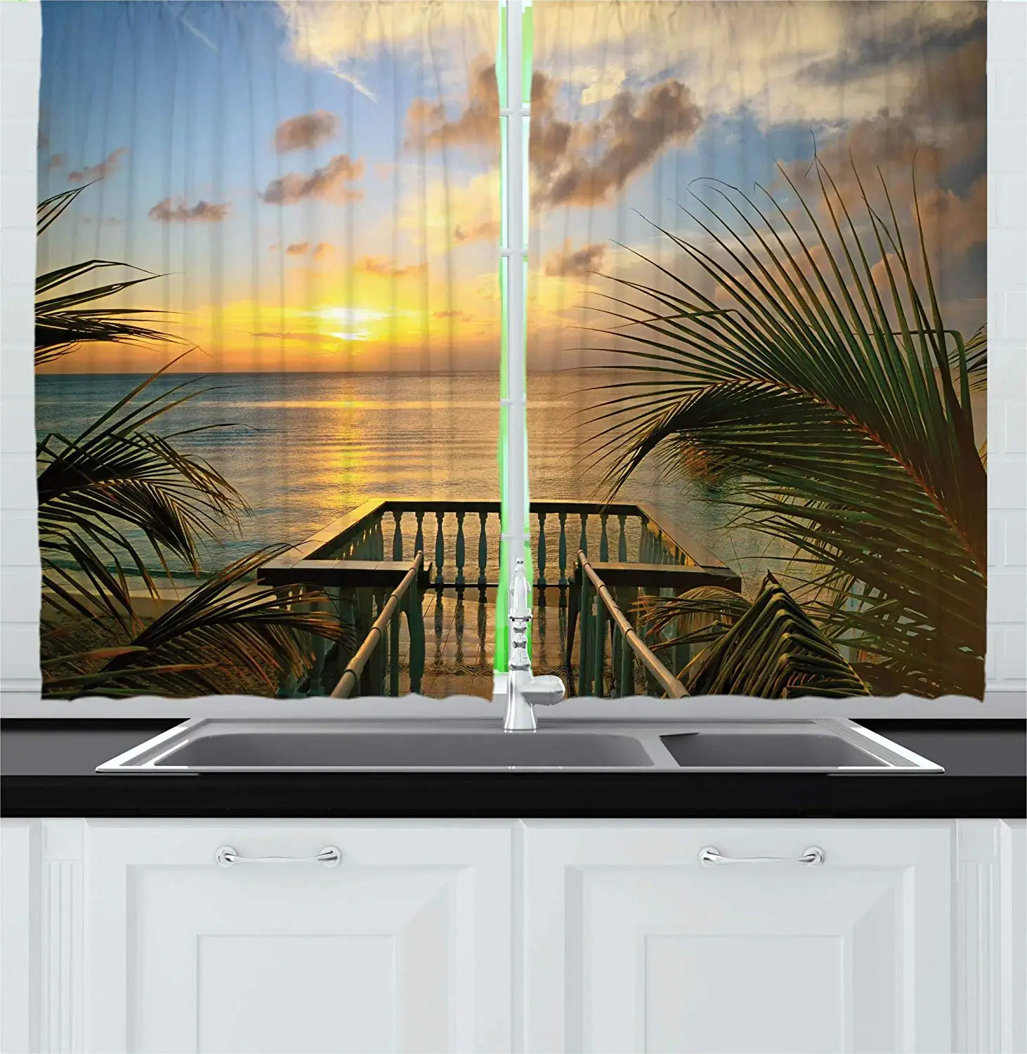 Затемняющие шторы в средиземноморском стиле ферма дом горизонт море с