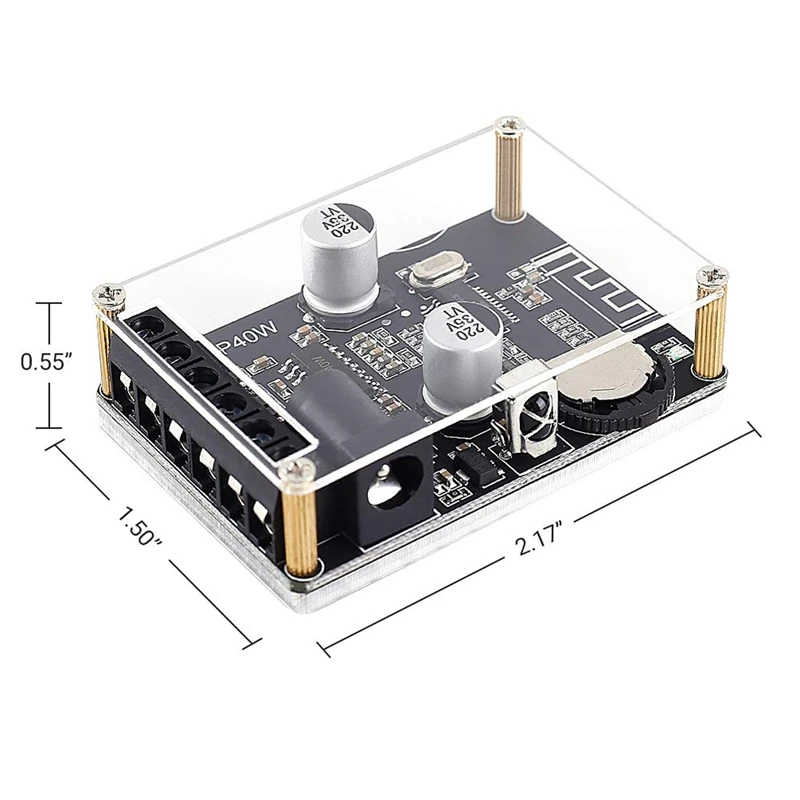 Stereo Bluetooth Power Amplifier Board Remote Control 5V 12V 24V 20W 30W 40W Infrared Receiver Module with Case | Электроника