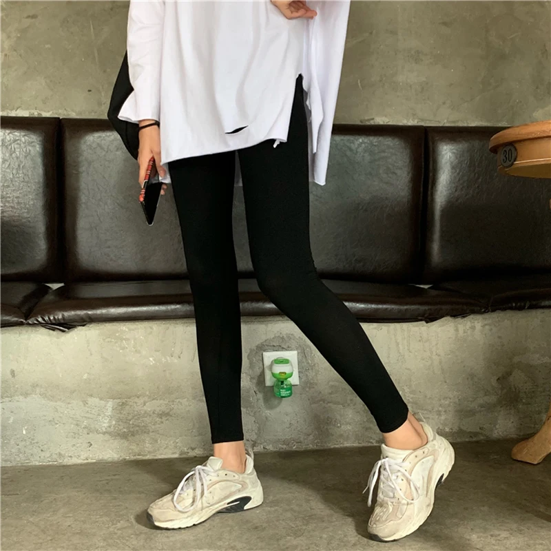 

HKCP Fashion Casual Leggings Women Solid Regular Ankle-Length Tight Pants Womens Clothing Autumn Winter