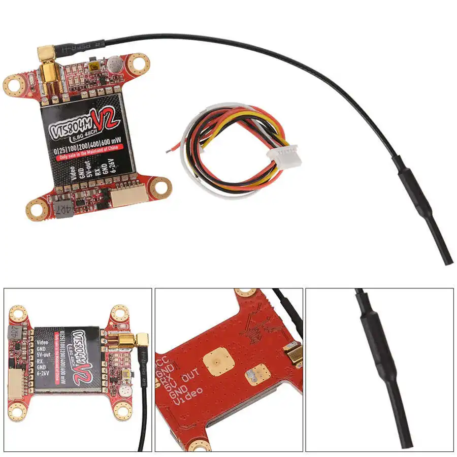 VT5804M V2 передатчиком изображения 5 8G 40CH RC FPV Дрон часть видео передатчик 25/100/200/400/600