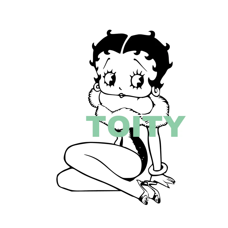 17 видов конструкций Betty Boop Наклейка на стену Крылья Ангела дьявол цыпленок поцелуй мою задницу виниловая наклейка детская спальня настенная наклейка для детской комнаты домашний декор - Цвет: H85cm x W57cm