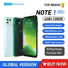 Figi nota 1 pro helio p25 celular 6.6 Polegada octa núcleo celular android 9 4gb 128gb smartphone 16mp al triple câmeras 4000mah (1)