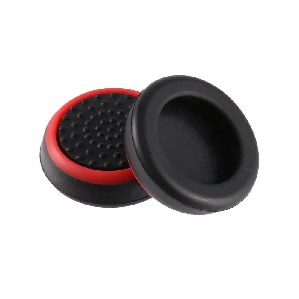 black-red 2 шт Силиконовые аналоговые ручки для джойстика для Playstation 4 PS4 Pro Slim PS3 геймпад Thumbstick cap s Xbox 360 One Stick cap - Цвет: black-red