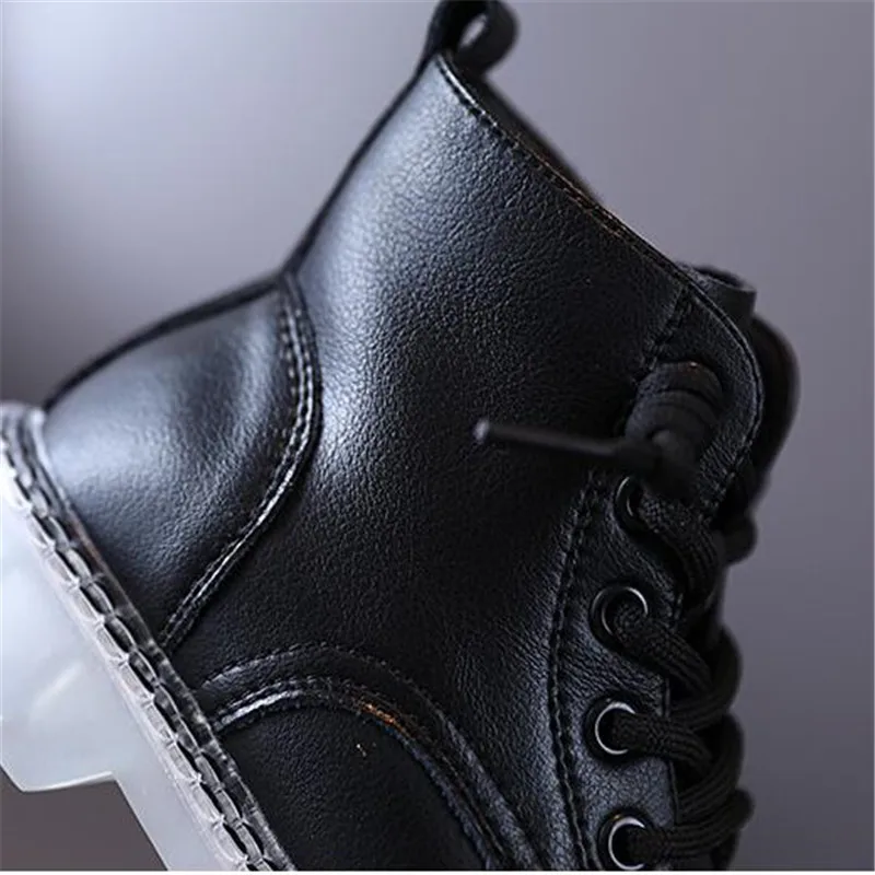 Осень 2020 Детские Ботинки Martin из натуральной кожи модные мотоциклетные ботинки