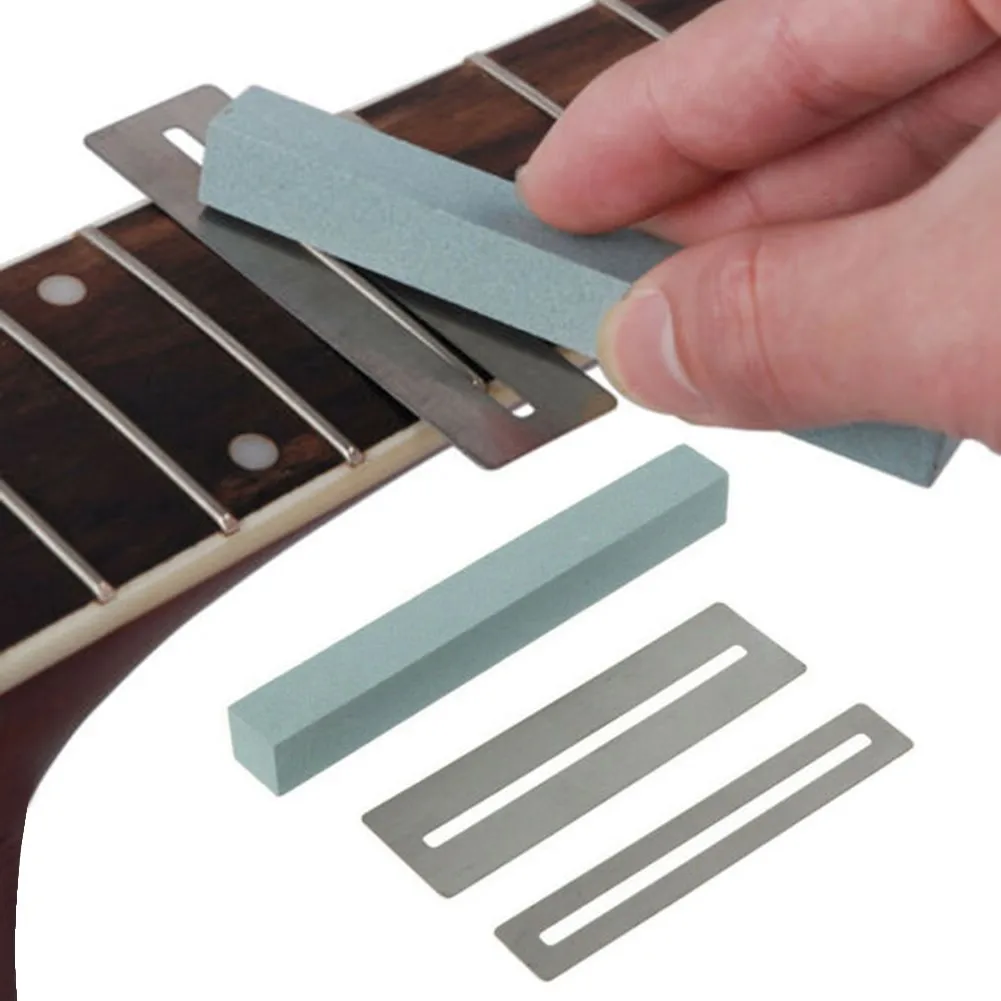 Guitar Fret Wire Sanding Stone Protector Kit Finger Plate Radian Polish DIY Tool Polishing Luthier Protects The Fretboard Part