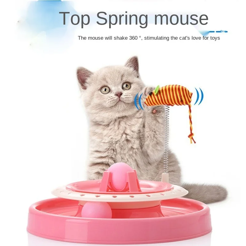 

Cat Turntable Toy Tease Cat and Mouse Turntable Toy Spring Mouse and Cat Turntable Interactive Toy Puzzle ToyMouse Toy