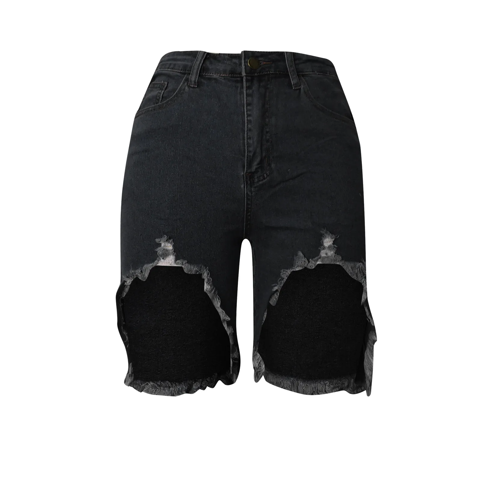 Шорты женские джинсовые с широкими штанинами повседневные приталенные Короткие