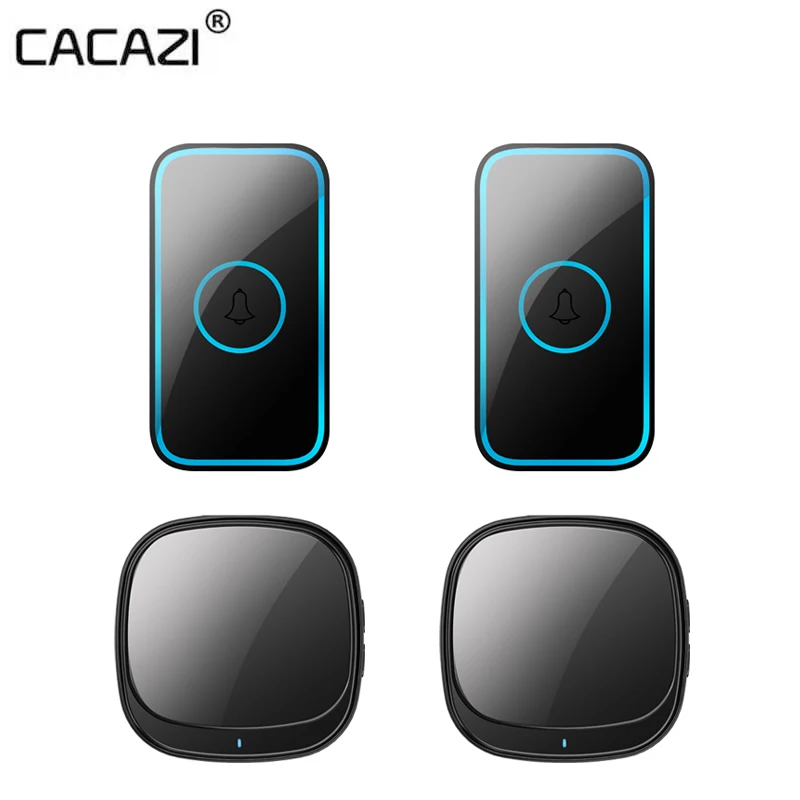 

CACAZI USB Wireless Doorbell Waterproof 110db 60 Chimes 300M Range Intelligent Door Bell 1 2 Button 3 4 5 Receiver 2021 Newest