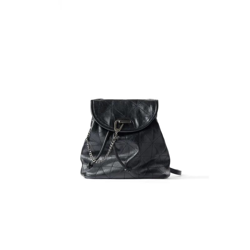 Женская сумка 2019 Новая Черная мягкая на плечо Большая вместительная цепочке