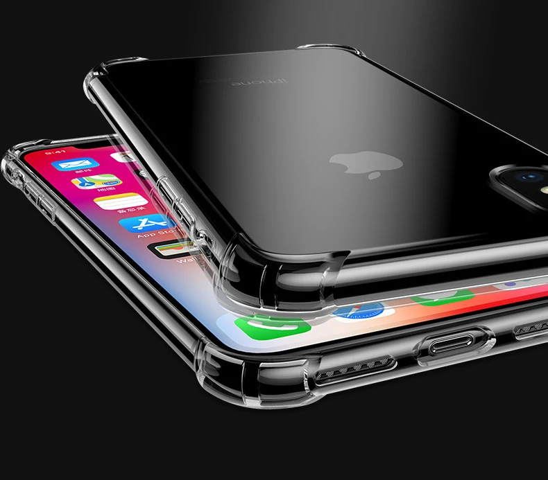 Противоударный прозрачный чехол с подушкой безопасности для iPhone X 8 Plus Прозрачная