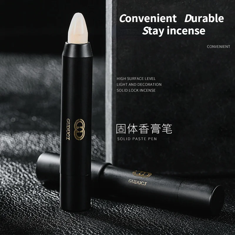 

Твердые духи, мужские духи, ротационная черная золотая ручка, деловой мужской костюм, деревянный легкий аромат, портативный дезодорант, аро...