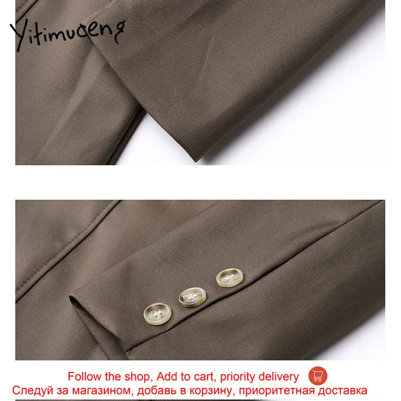 

Yitimuceng Button Patchwork Dress Women A-Line Spring 2021 Single Breasted Long Sleeve High Waist Vintage Clothes Office Lady